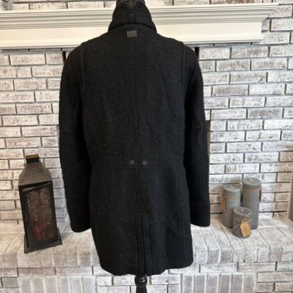 G-Star Raw Women's Wool Lined Relax Trench Overcoat Jacket Charcoal Gray Large - Picture 3 of 16